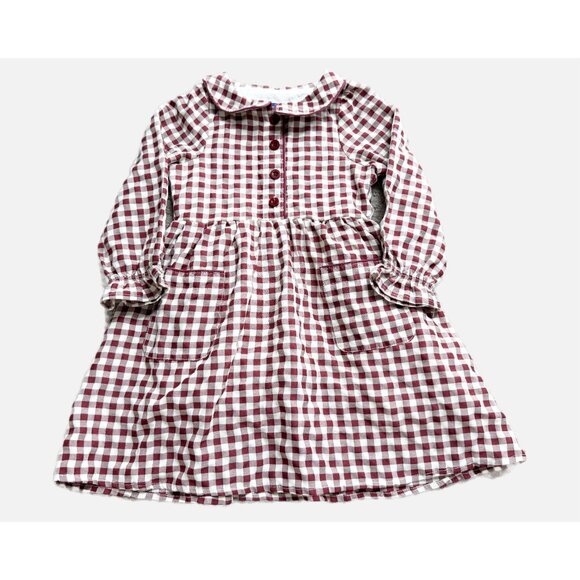 Maison Me Emma Collared Dress, Burgundy & Antique White 2Y - Picture 10 of 12